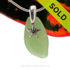 Green Sea Glass With Sterling Silver Starfish Charm - 18" STERLING CHAIN INCLUDED 
Sorry this Sea Glass Necklace has been SOLD!