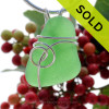 This natural perfect sea glass piece is Vivid Green Genuine Sea Glass In Sterling Sea Swirl Setting Pendant for Necklace.
SOLD - Sorry This Sea Glass Jewelry Selection Is NO LONGER AVAILABLE!