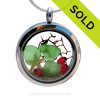 Vivid Green sea glass and vivid bright  red and green gemstones make this a great locket necklace for the holidays.
SOLD - Sorry this Sea Glass Locket is NO LONGER AVAILABLE!