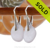 Genuine Perfect Beach Found Pale Purple Sea Glass Earrings on Sterling Silver Leverbacks.
SOLD - Sorry these Rare Sea Glass Earrings are NO LONGER AVAILABLE!