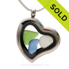 Beautiful Genuine Sea Glass Pieces in this Simple Economy Genuine Sea Glass Heart Locket Necklace.
Comes with a Free PLATED 18 " Chain (not shown). 