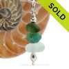 Stunning color combo in this English sea glass stacked necklace is TOP QUALITY! Perfect pieces of beach found sea glass is a simple stack and sterling silver and finished with sterling details.
SOLD - Sorry this Sea Glass Necklace is NO LONGER AVAILABLE!