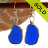 Large Genuine Deep Blue Sea Glass Earrings in our Original Wire Bezel© Sterling Silver setting.
SOLD - Sorry these Sea Glass Earrings are NO LONGER AVAILABLE!