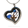 Beautiful pieces cobalt blue sea glass combined with a real starfish. Finished with Bright Blue Crystal gem in this Genuine Sea Glass Heart Locket Necklace.