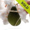 Deep Seaweed Green Sea Glass Pendant In 14K Goldfilled Basic Beach Setting (GFP20021). 
SOLD - Sorry this Sea Glass Pendant is NO LONGER AVAILABLE!