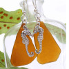 This is an extra large pair of amber brown sea glass earrings with large sterling seahorse charms.
This is the EXACT pair you will receive!