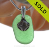  Green Genuine Sea Glass Necklace with Beach found sea glass and solid sterling Shell and Solid Sterling Silver Snake chain.
SOLD - Sorry this Sea Glass Necklace is NO LONGER AVAILABLE!