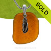 Curvy  Larger Amber Brown Sea Glass Necklace with Beach found sea glass and solid sterling silver Flip Flop charm and Solid Sterling Silver Snake chain.
SOLD - Sorry this Sea Glass Necklace is NO LONGER AVAILABLE!