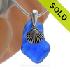 A curvy Rare Cobalt Blue beach found Sea Glass Necklace set on a Solid Sterling cast bail with a sterling silver Starfish Charm.
SOLD - Sorry this Sea Glass Necklace is NO LONGER AVAILABLE!