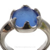 A macro closeup of this Sea Glass Ring shows you the telltale "C"'s that let you know it is Natural Sea Glass