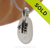 PERFECT Pure White Sea Glass Necklace with Sterling Silver #1 MOM Charm - 18" Solid Sterling Chain INCLUDED