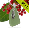  Green Genuine Sea Glass Necklace with Beach found sea glass and solid sterling flip flop charm and Solid Sterling Silver Snake chain.
SOLD - Sorry this Sea Glass Necklace is NO LONGER AVAILABLE!