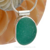 A lovely fine set vivid aqua sea glass in sterling silver