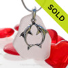 Beautiful Kissing Dolphins Sterling Silver Necklace with Long and pale Lavender Sea Glass - 18" STERLING CHAIN INCLUDED.

SOLD - Sorry this  Rare Sea Glass Necklace is NO LONGER AVAILABLE!