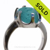 Tropical Aqua - Natural UNALTERED English Sea Glass Ring