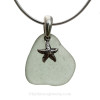 The sea glass necklace comes on our 18" solid sterling smooth snake chain (SHOWN and included)