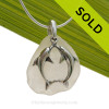 Beautiful Kissing Dolphins Sterling Silver Necklace with Long and pale Lavender Sea Glass - 18" STERLING CHAIN INCLUDED.