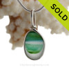 Spring Tides - Petite Aqua & Bright Spring Green Multi Seaham Sea Glass In Sterling Silver Original Wire Bezel©