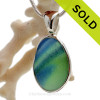 This is a LARGE SUPER ULTRA RARE Unusual color Mixed English Multi sea glass set for a necklace in our Deluxe Sea Glass Bezel© in solid sterling silver setting.