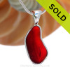 Stunning Embossed Amberina Ruby Red Sea Glass Pendant in our Sterling Silver Deluxe Wire Bezel Setting
SOLD - Sorry This Sea Glass Jewelry Item is NO LONGER AVAILABLE!