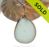 Large and Thick Sea Green Seaham Sea Green Sea Glass In our Original Gold Wire Bezel©