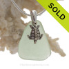 Seafoam Green Sea Glass Necklace with Sterling Detailed Sea Turtle Charm and 18" STERLING CHAIN INCLUDED