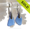 Simply Elegant -  Genuine Cobalt Blue Sea Glass Earrings on Solid Sterling Leverbacks