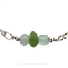 A detail of this EXACT piece of sea glass jewelry showing you the quality of the sea glass and connections.