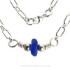 A close up detail of this EXACT Sea Glass Necklace, chain and clasp.