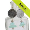 Sorry this pair of sea glass earrings with genuine Mexican coins have been sold!