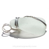LARGE Pale Green Whitish Sea Glass Pendant In Sterling Triple Necklace Pendant Setting 