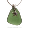 The sea glass necklace comes on our 18" solid sterling smooth snake chain (SHOWN and included)