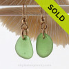 Simply Sea Glass Earrings in Green Beach Found Glass