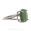 Natural Beach Found Seaweed Green Sea Glass In Sterling Basket Ring - Size 7