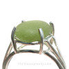 A low profile ring that lets the sea glass sing in a secure sterling setting.