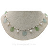 Lovely pieces of sea glass in a elegant necklace.