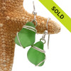 Petite Green Sea Glass Earrings In Basic Beach Sterling 