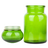 Lime or chartreuse glass is not your everyday green but a vivid yellow green.