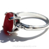 SUPER Rare Bright Red Beach Found UNALTERED Sea Glass In Solid Sterling Silver Scroll Ring - Size 8 (Re-Sizeable)