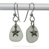 A simple pair of genuine sea glass earrings, great for any true beach lover!~