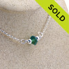 Simply Sea Glass - Ocean Bliss - Blue Green Multi Sea Glass Choker Necklace on All Solid Sterling Silver - 21"