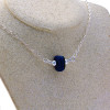 Simply Sea Glass - Seaham Blue Layered Sea Glass Necklace on Sterling 23 Inch Chain