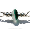 A detail of this exact sea glass bracelet shows you the quality of the silver work and the beauty of the sea glass.
