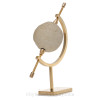 White Sphere of Specimen End Of Day Sea Glass On Brass Stand