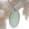 Sea Green beach glass pendant in sterling silver