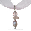 A stunning piece of Peach Depression Sea Glass combine with a vintage Depression crystal pink bead and a beautiful Fresh Water Pearl.