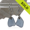 Carolina Blue Genuine Beach Found Sea Glass On Solid Sterling Silver Earrings