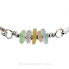 A detail of this Sea Glass Bracelet shows you the beautiful sea glass pieces with sterling silver beads.