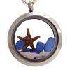 Beachtime - Genuine Blue Sea Glass Locket With Starfish