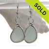 Pale Green Sea Glass Earring